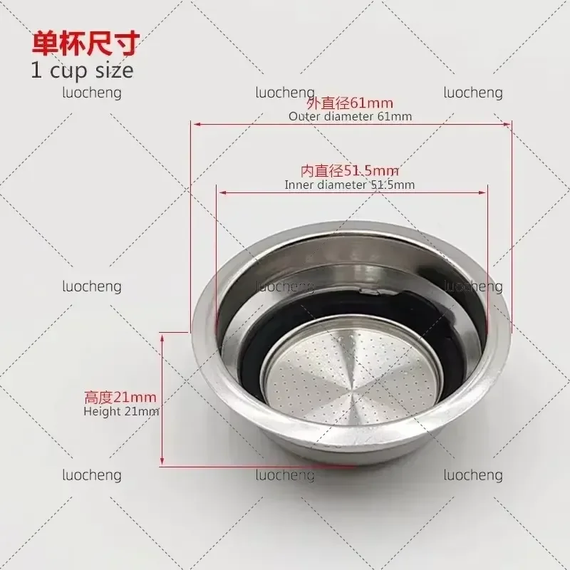 For Delonghi Smeg Coffee Machine 51mm Italian Stainless Steel Filter Removable Powder Cup Bowl Accessories