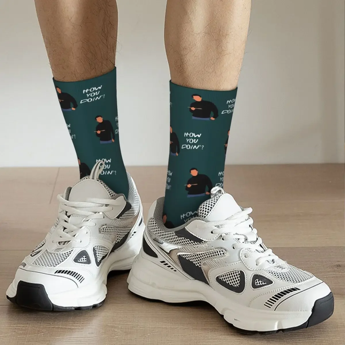 Chaussettes drôles How You Doin pour hommes et femmes, chaussettes en élan respirantes, mode Friends, émission de télévision, nouveauté, printemps, été, automne, Wquinze