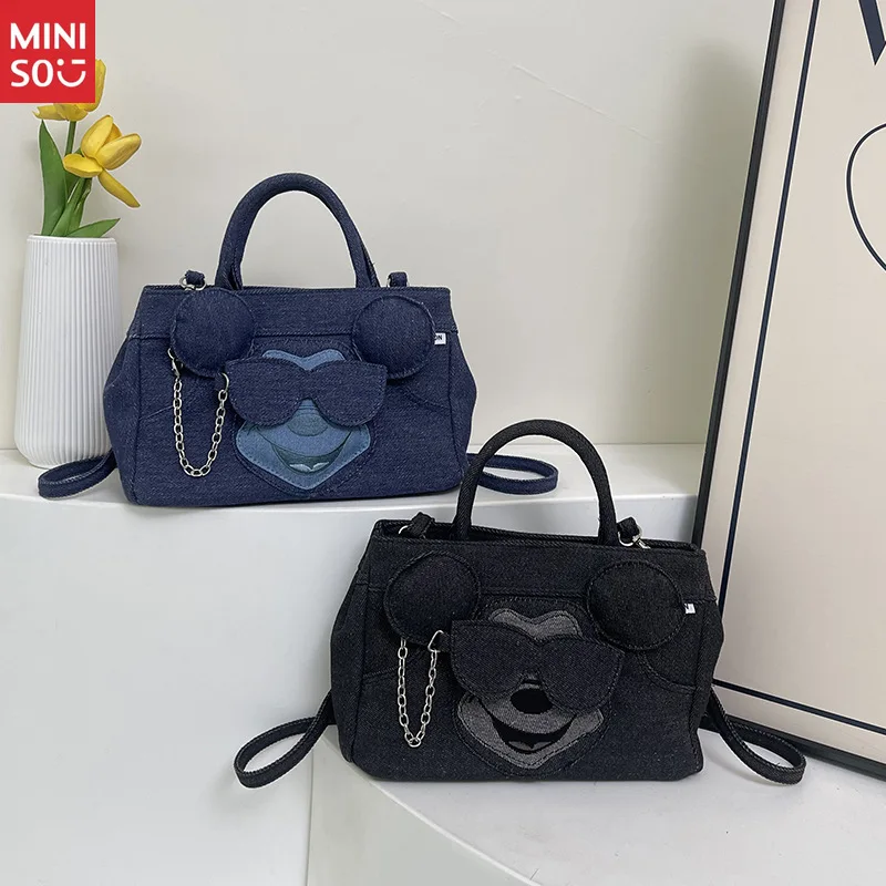 

Disney Mickey Denim Crossbody Bag, Trendy Sunglasses Print Tote, Large Women's Purse