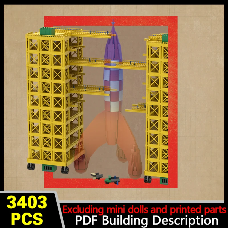 Rocket Service Tower Model MOC Building Bricks War Equipment Modular Technology Gifts Holiday Assemble Children Toys Suit