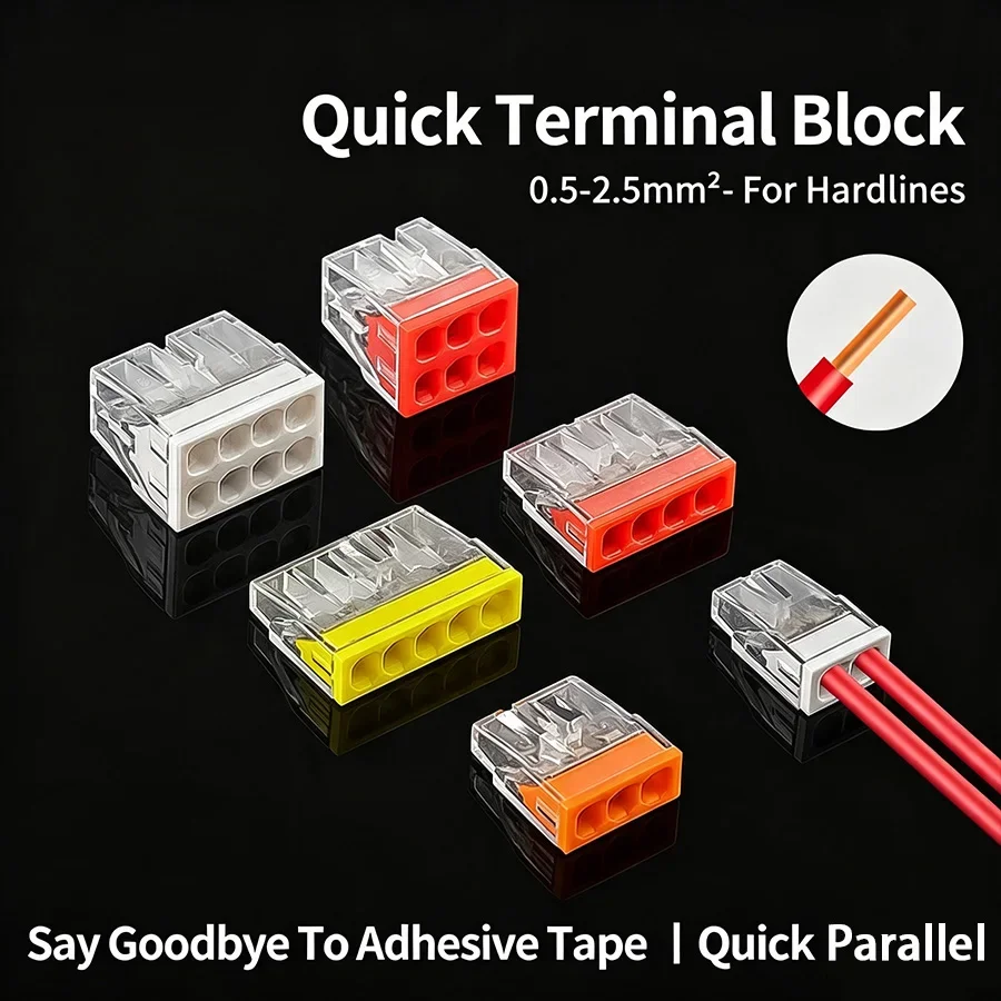 Push in Quick Wire Connector Suitable for Compact Connectors With 0.5-2.5mm ² Hard Wires Reusable Cable Terminal Blocks