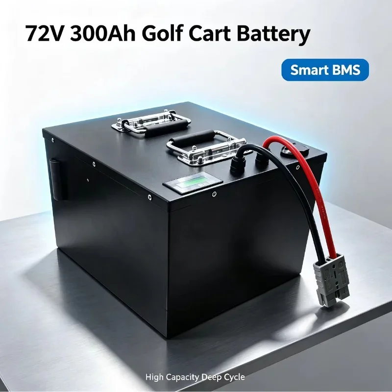 72V LiFePO4 300Ah Deep Cycle Rechargeable Battery Unit, Equipped with Charger, Energy Storage Power Supply for Golf Cart, RV and