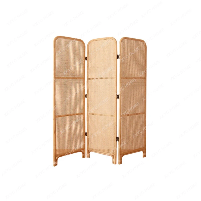 Zhonggu Subareas Screens Covering Home Bedroom Office Living Room Entrance Folding Mobile Rattan Screen