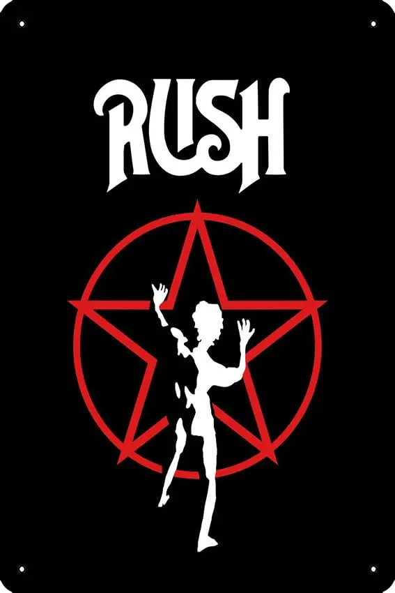 Music Rush Band Metal Tin Sign 8 X 12 Wall Decor