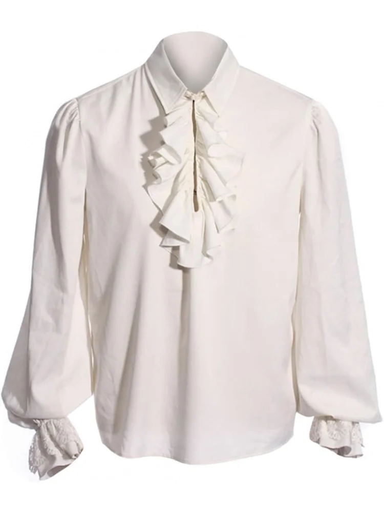 

Mens Pirate Shirt Ruffle Victorian Renaissance Steampunk Vampire Poet Shirts Gothic Medieval Costume