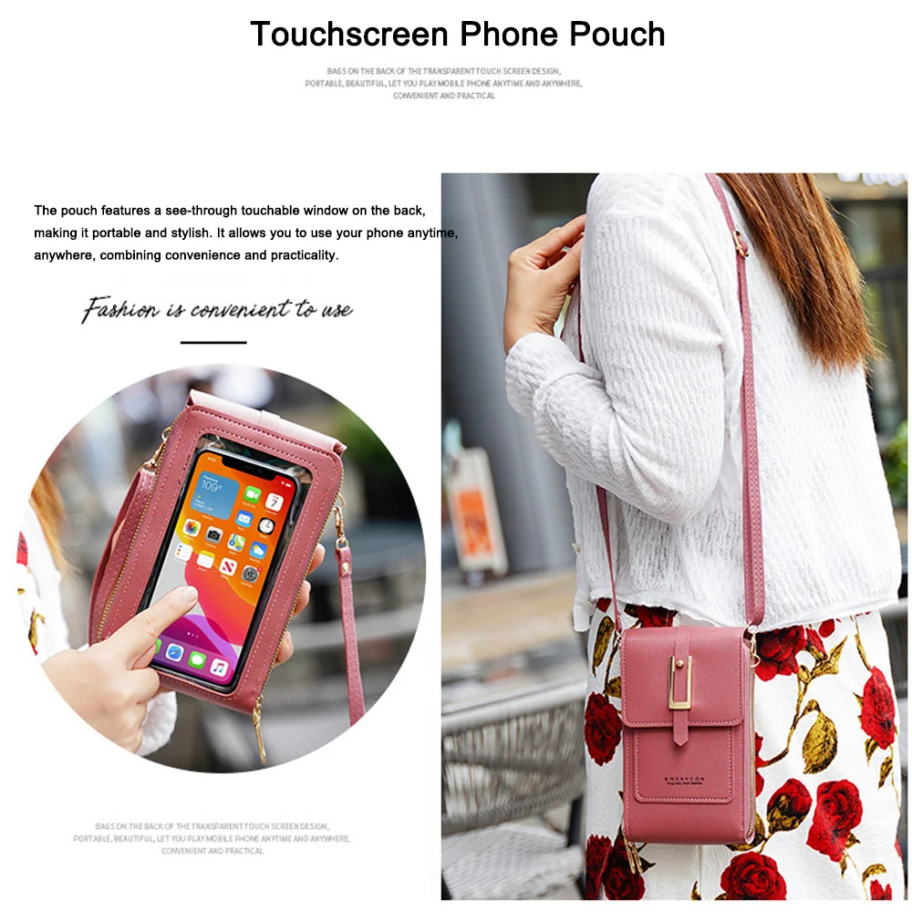 Buylor Soft Leather Women\'s Shoulder Bag Touch Screen Mobile Bags Small Wallets Fashion Handbags Women Crossbody Bag Coin Purse