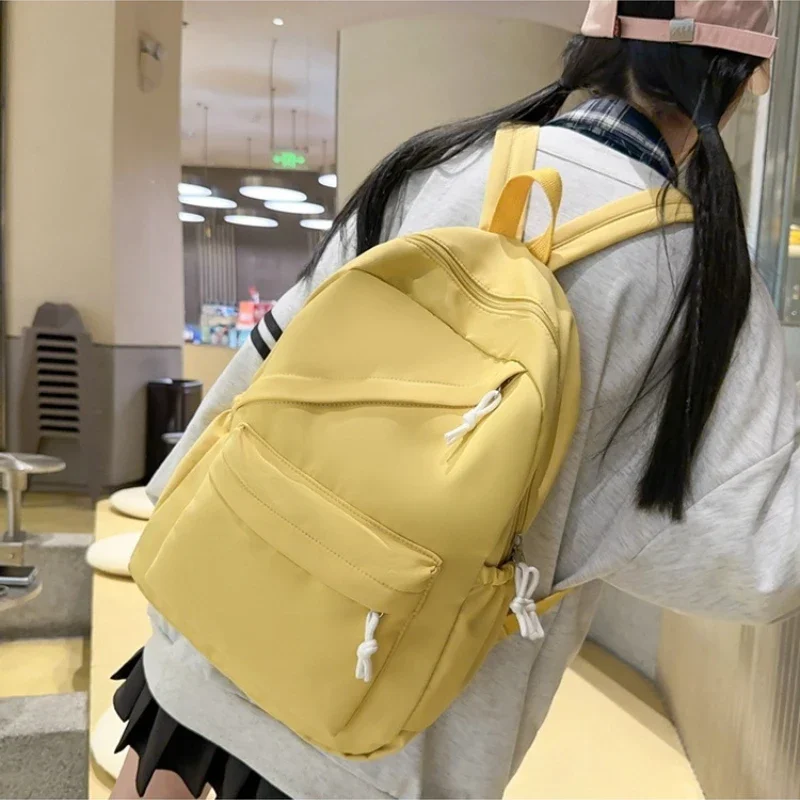 

Casual large-capacity shoulder bag ins wind fashion girls solid color simple college students schoolbag travel backpacks