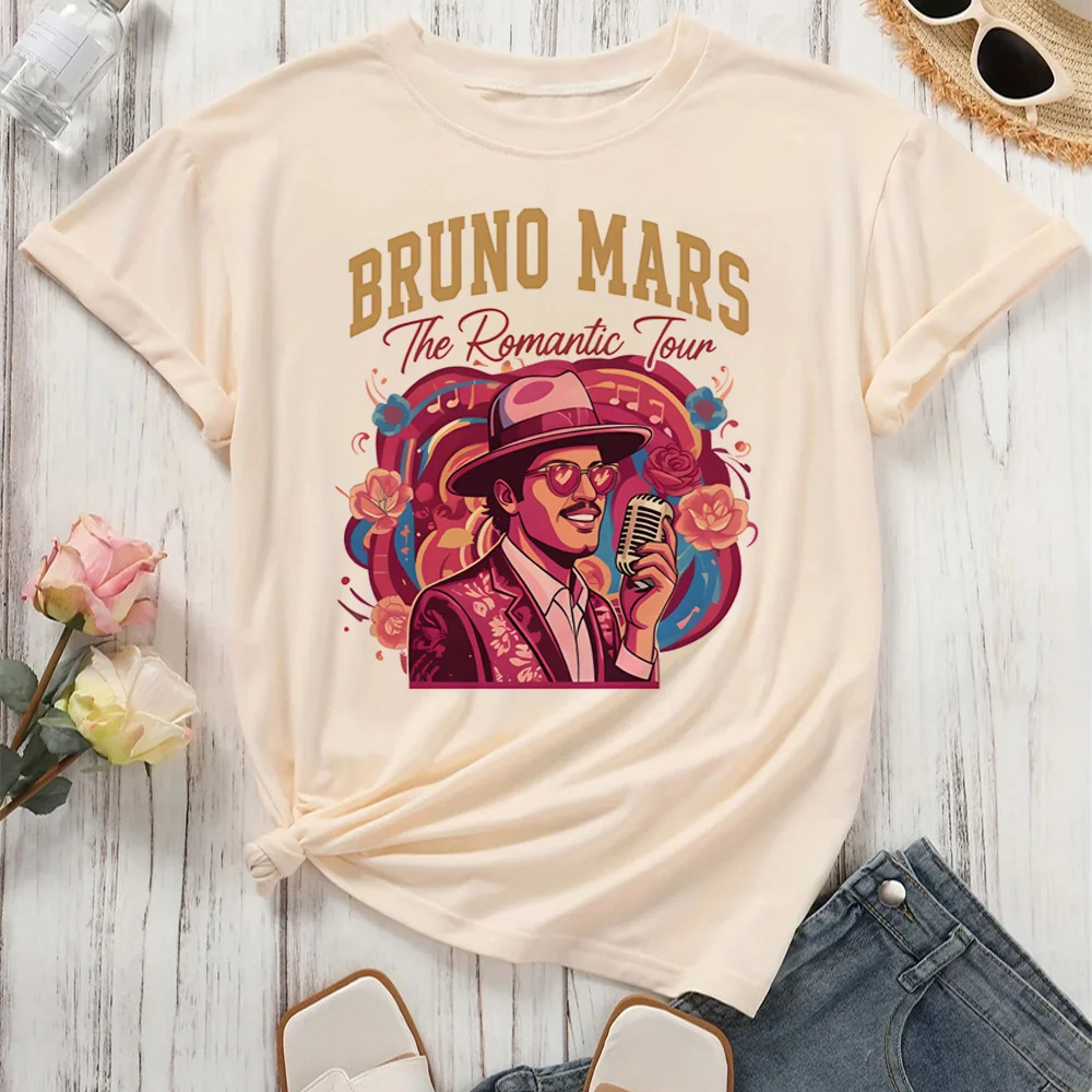 Bruno Mars shirt girl 80s Y2k Digital Colorful harajuku  korean clothes t-shirt Grunge streetwear University women harajuku