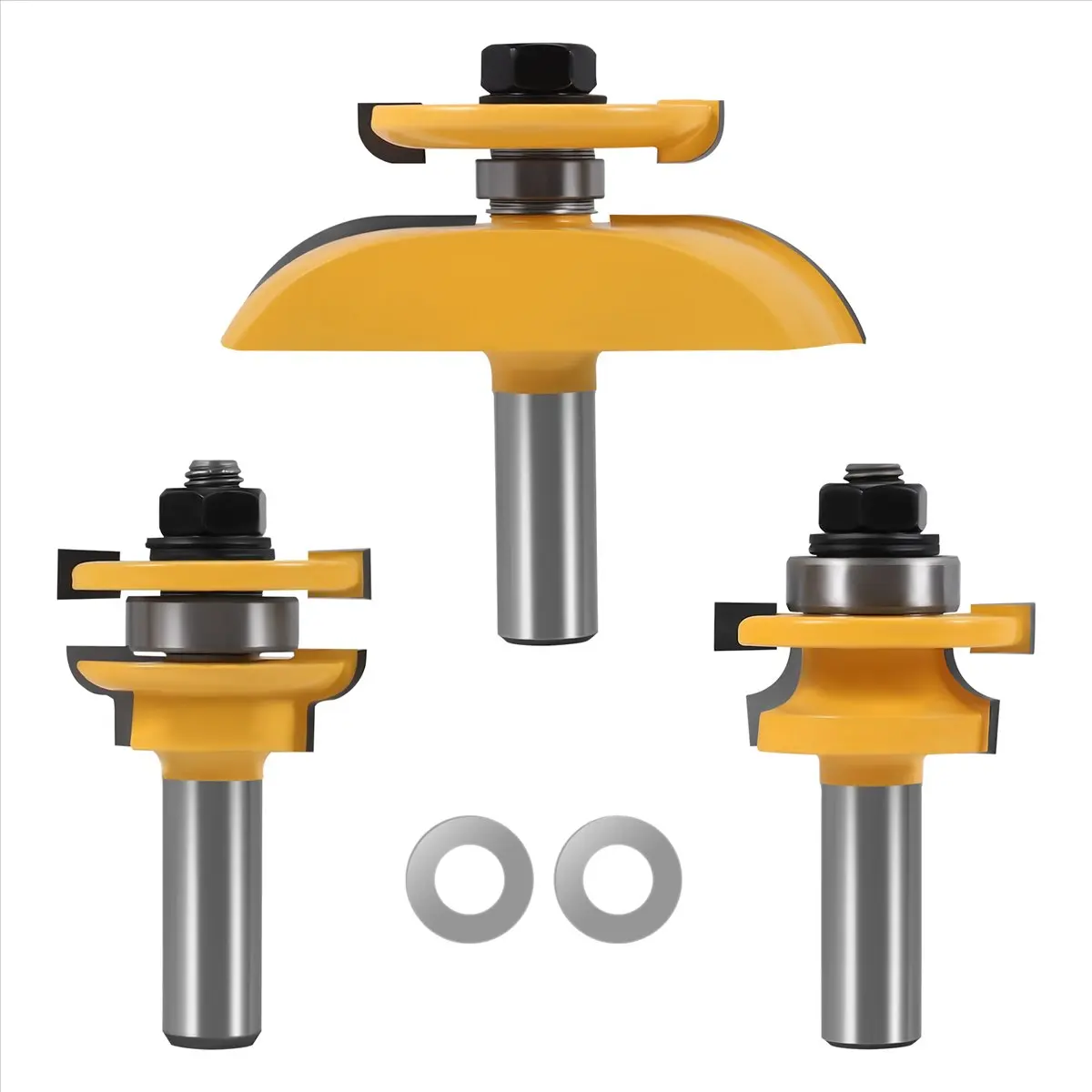 DT38 3Pcs 1/2inch Shank Rail & Blade Cutter Panel Cabinet Router Bits Set Milling cutter Power Tools Door knife Wood Cutter