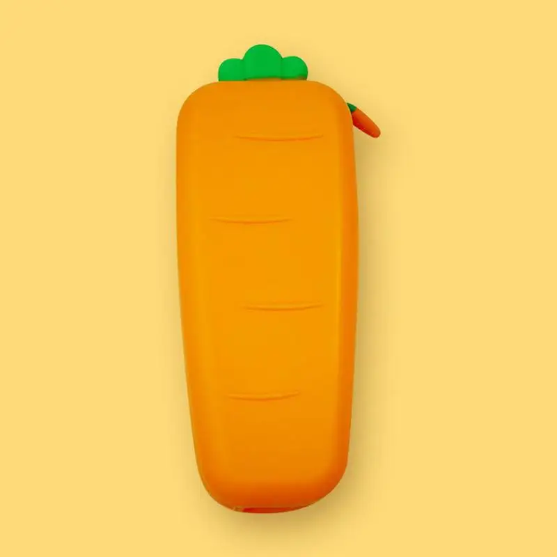 Sacchetto di matita di carota organizzatore di penne in Silicone sacchetto di trucco portatile sacchetto di penna organizzatore multifunzionale per ragazze adulte ragazzi scuola