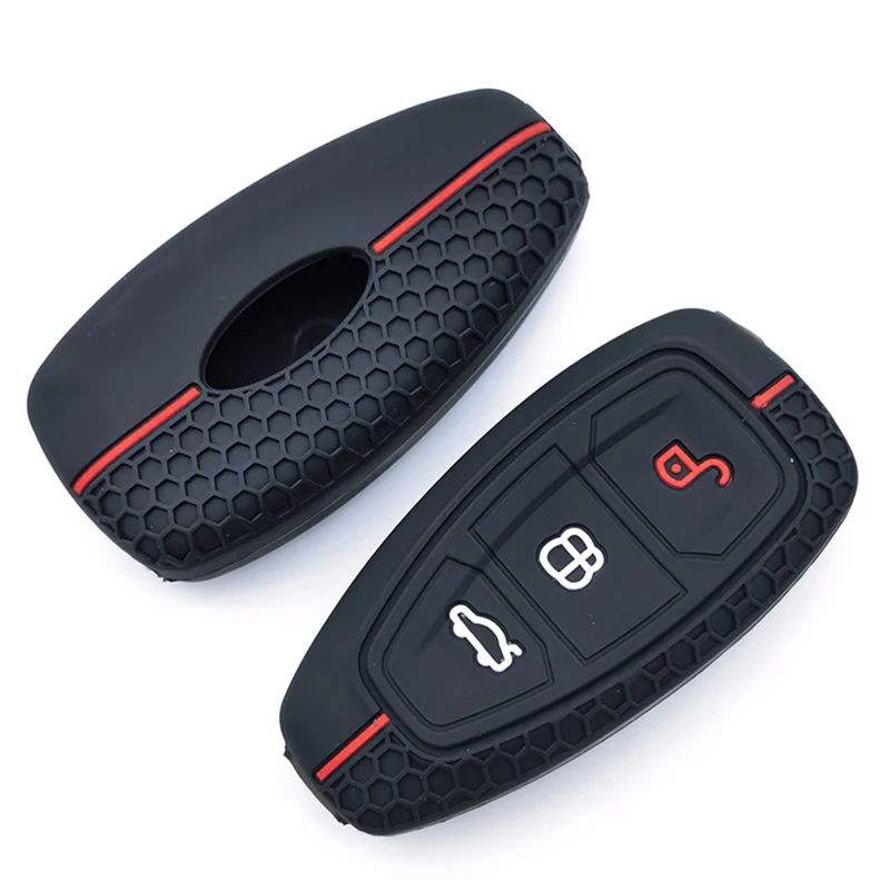 

Car Key Pack for Ford ST Line Fiesta Focus Mondeo Ecosport Kuga Puma Edge Escape Metallic Silicone Car Key Fob Case Accessories