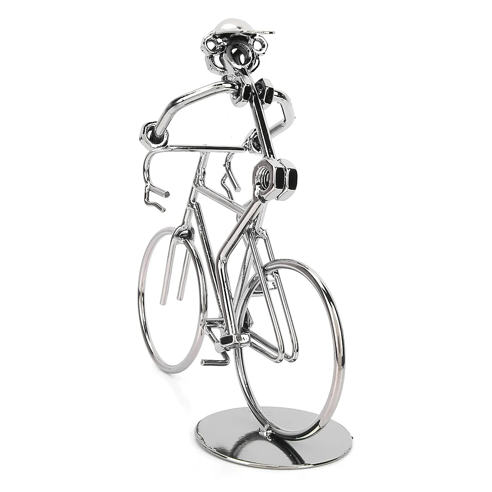 Vintage Bicycle Rider Model Metal Bicycle Bike Home Desktop Decor Ornaments Gifts