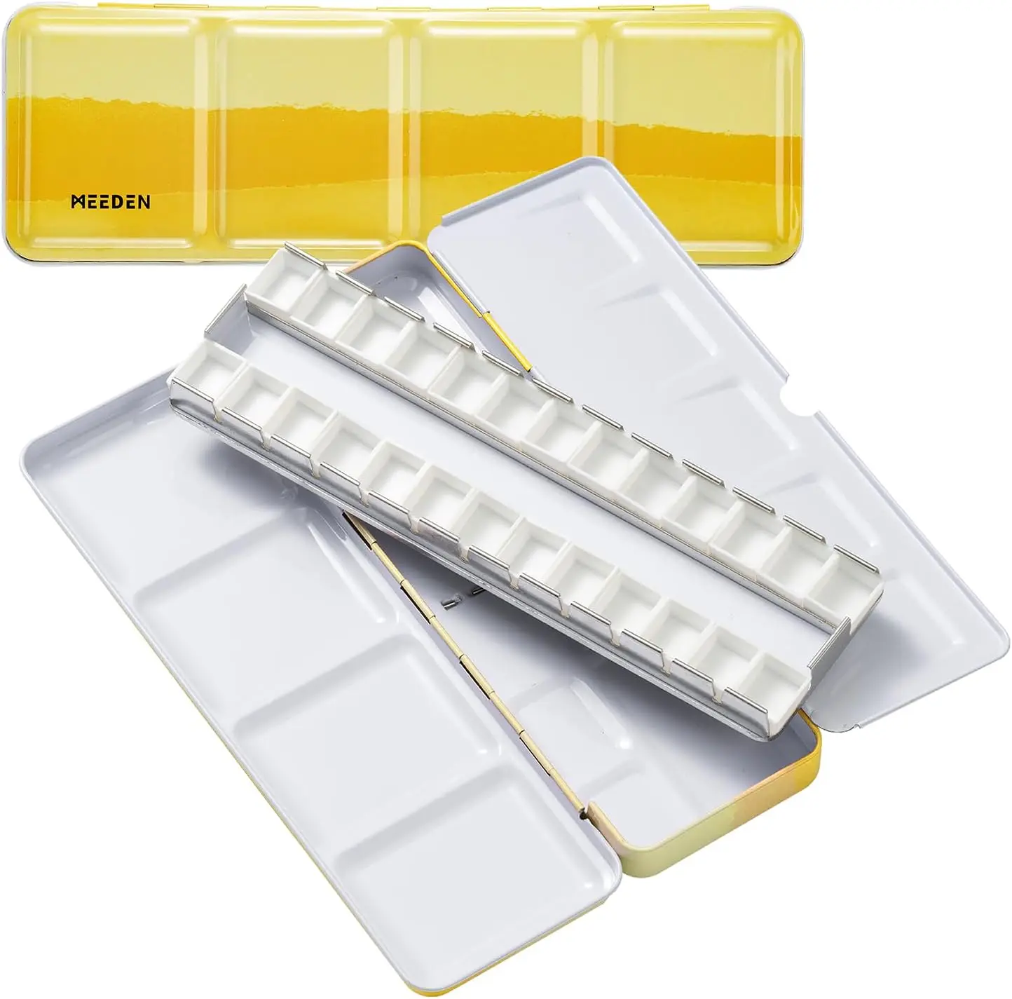 

Empty Travel Watercolor Palette with 24 Half Pans, Portable Metal Tin Box for Artists Students