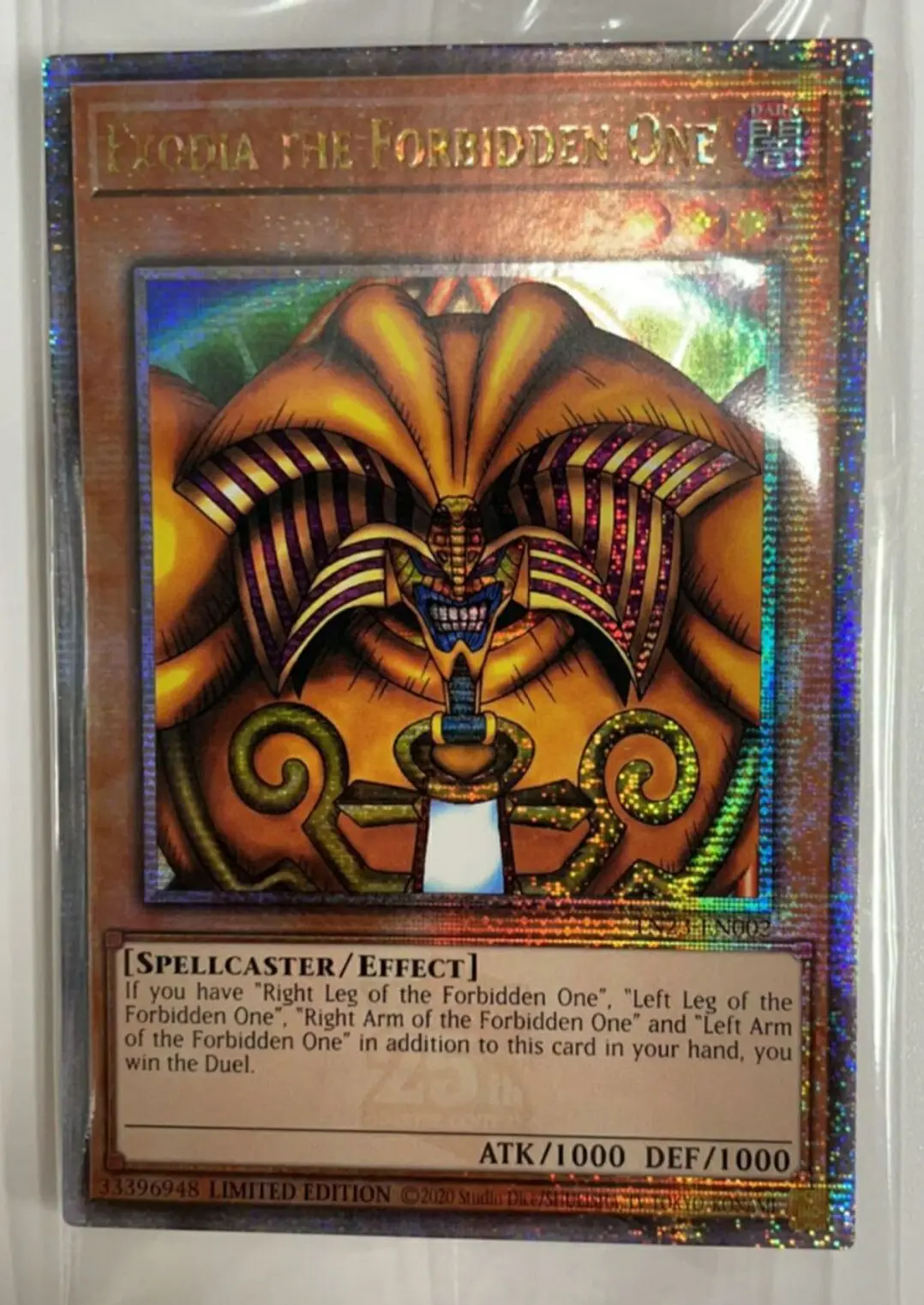 Yugioh Master Duel Monsters TN23-EN002 Exodia the Forbidden One 25th Quarter Century Secret English TCG Collection Mint Card