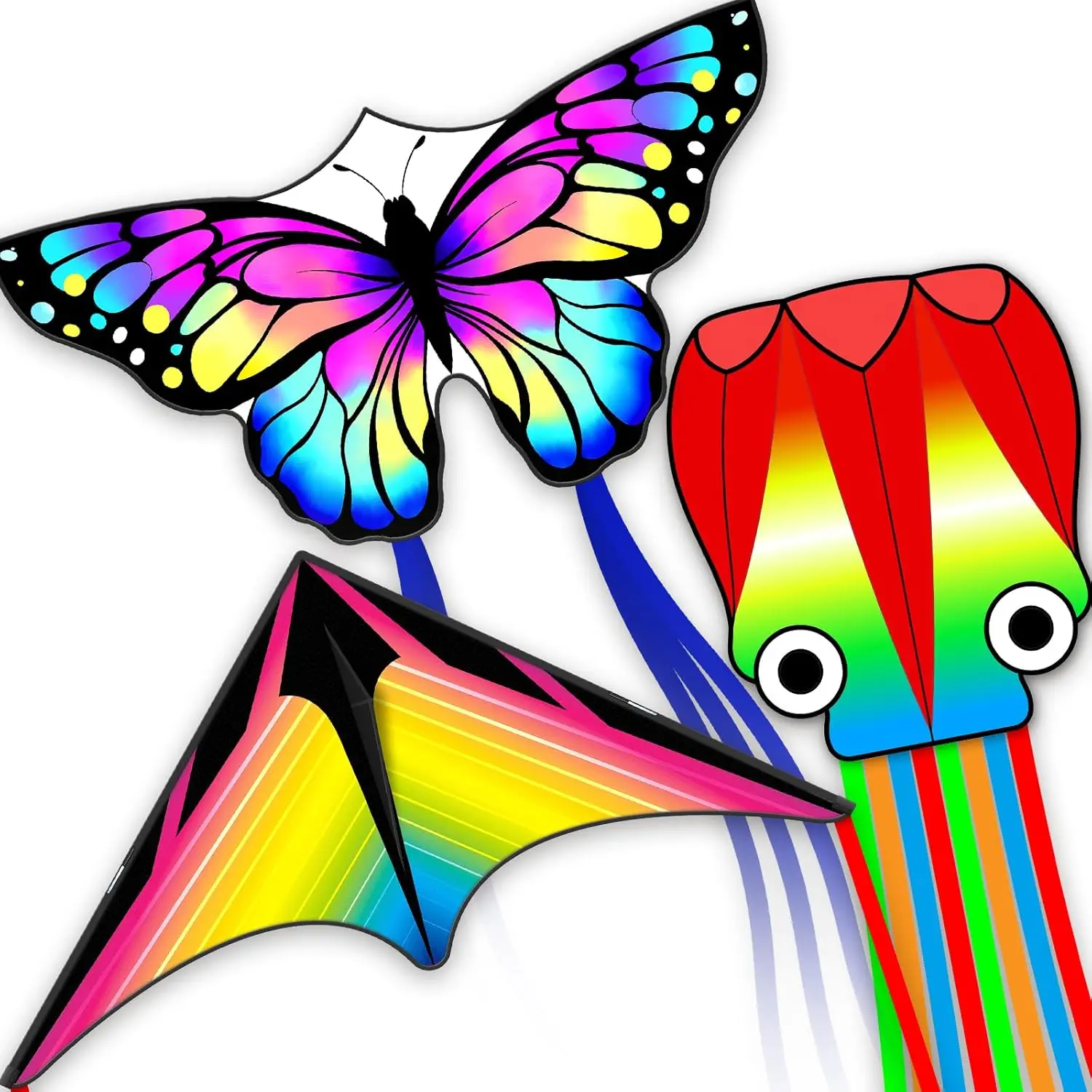 

Легкоуправляемые воздушные змеи для всех возрастов, подходят для начинающих, с ручкой и 100-метровой леской — идеальная игрушка и подарок