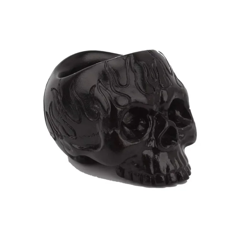 

Flame black little skull candlestick creative home retro mini resin ornament