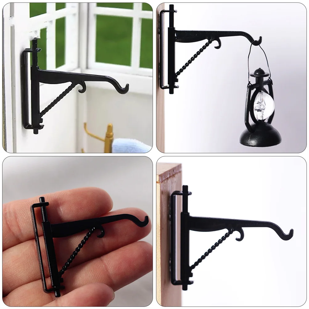 Dollhouse Planter Hanger Mini Iron Frame Hook Hooks Models Flowerpot Home Goods Black Accessories for