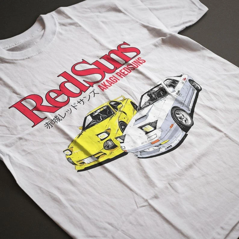 Initial D RedSuns Akagi RX7 Keisuke Takahashi T-shirt Harajuku Graphic T Shirts T Shirts for Men