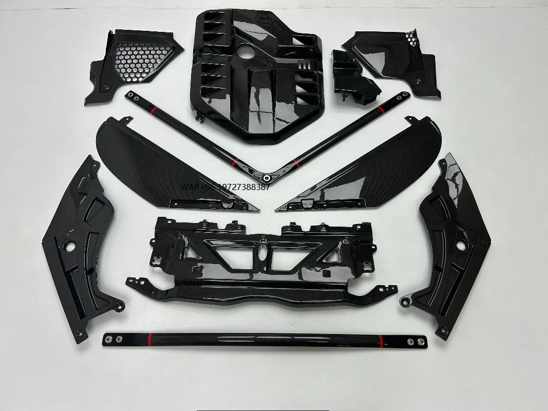 Dry Carbon Fiber  Interior Kit  Engine Hatch Cover 7PCS Replacement Kit for G80 M3 G82 M4 G83 G87 M2 S58 Engine 2021+
