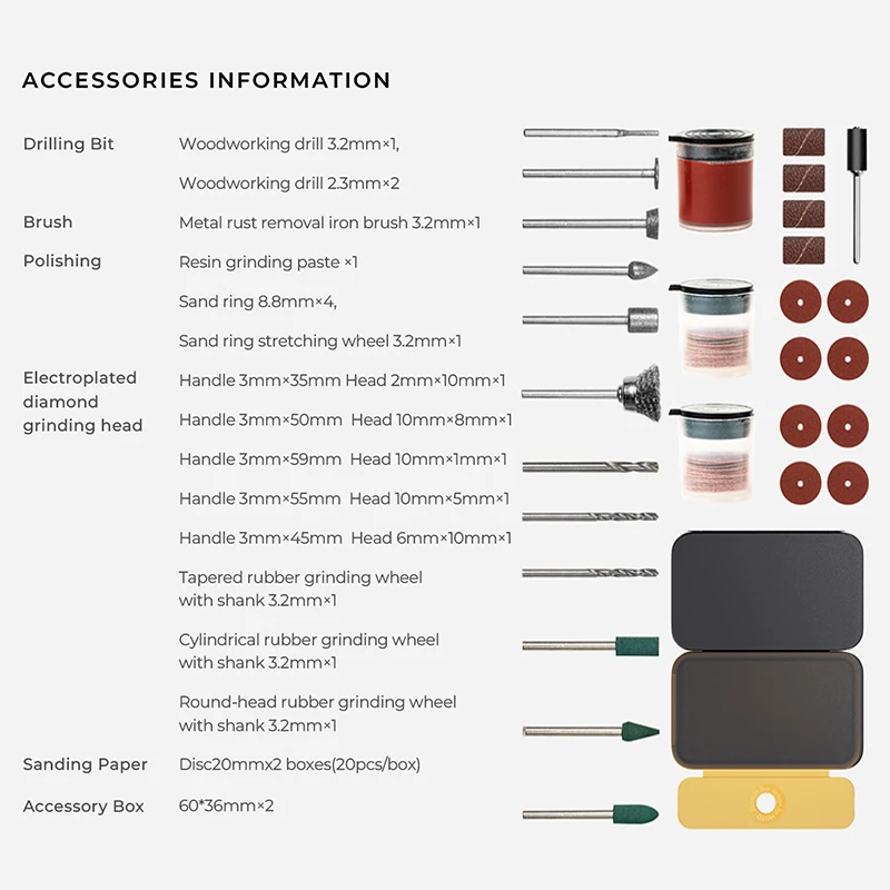 Набор аксессуаров для роторного инструмента HOTO, резьба по дереву, подходит для резки, фрезерования, рисования, обрезки, демонтажа и сверления