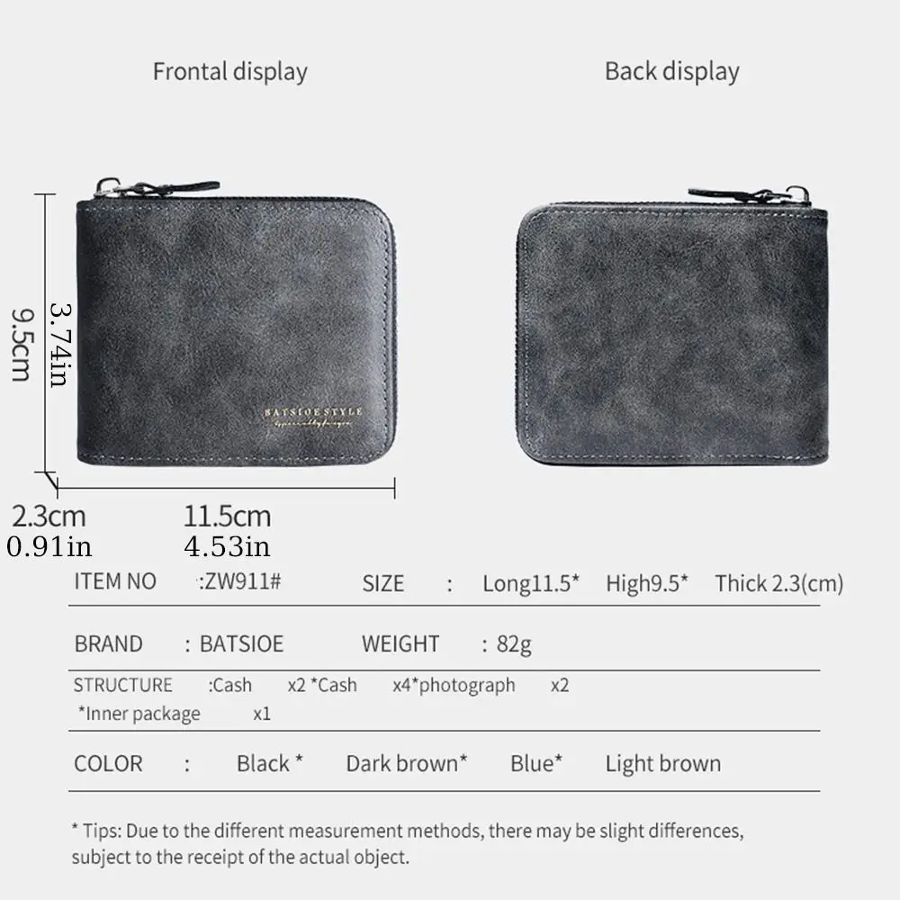 PU Leather Men's Wallet Large Capacity Multi-functional Short Card Bag Square Luxury Credit Card Holder Travel Essentials