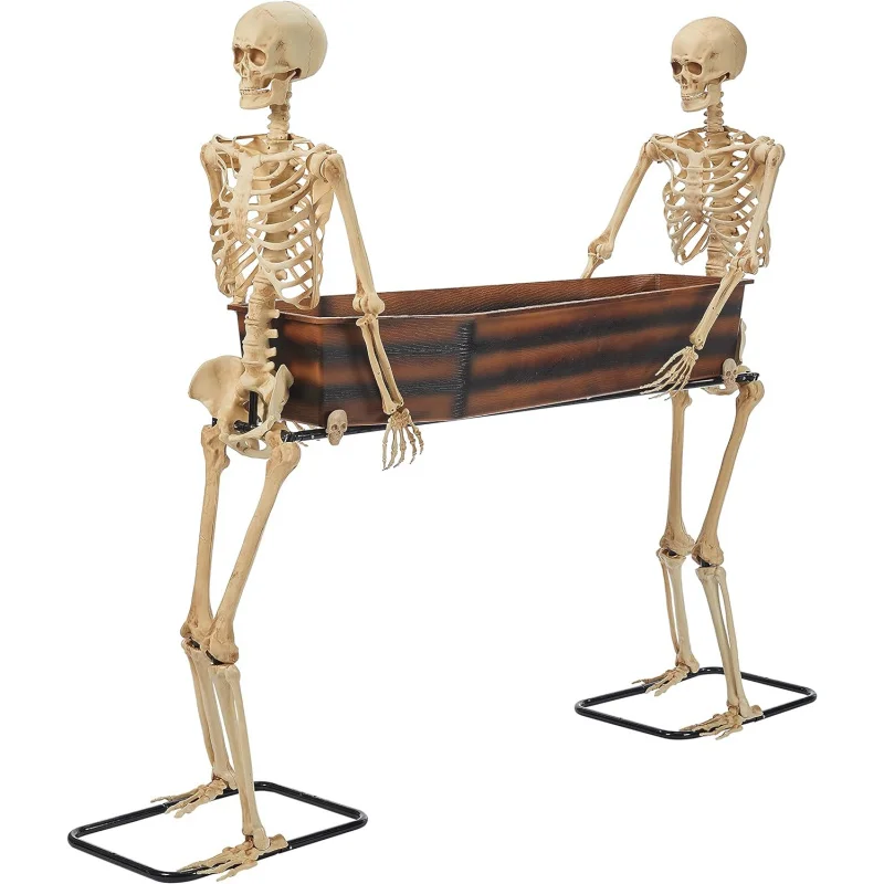 EQWay to Celebrate Halloween Skeleton Duo Carrying Coffin,5'