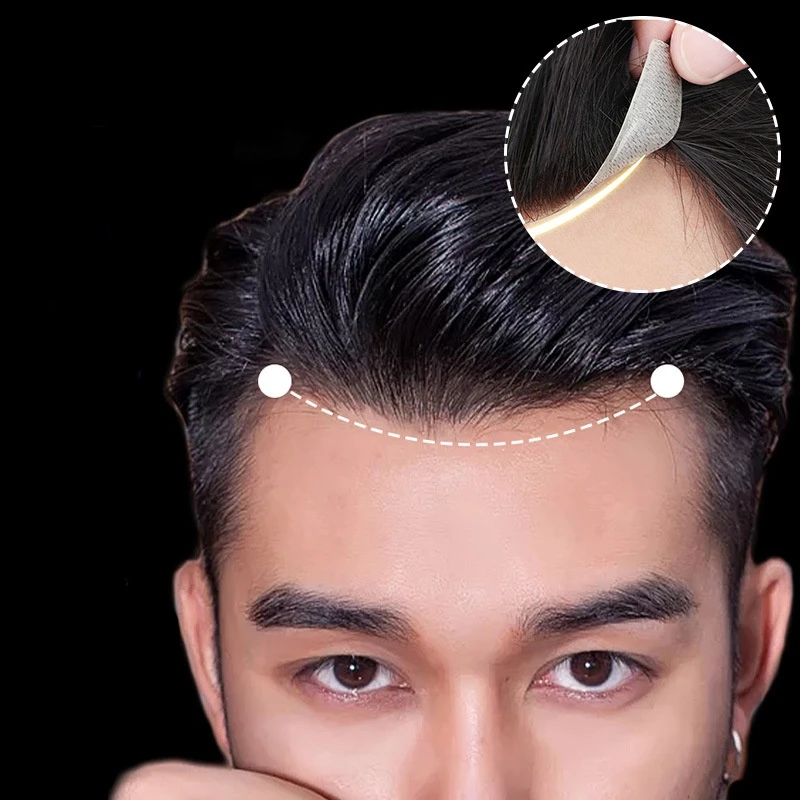 Mặt Trận Nam Toupee 100% Con Người Phần Lông Cho Nam V Phong Cách Trước Toupee Tóc Giả Remy Tóc Mỏng Da Đế tự Nhiên Dòng Toupee