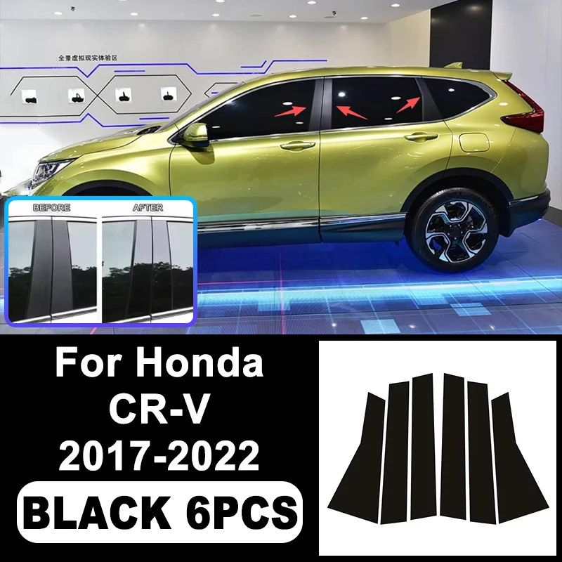 

For Honda CR-V CRV 2017-2022 B/C Pillar Stickers - PC Window Decorative Trim for Middle Pillar,Car Exterior Accessories 2018