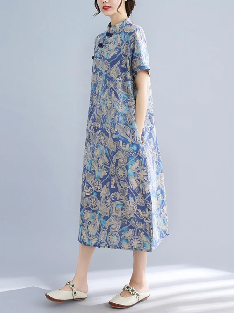 التخسيس حجم كبير المرأة تشيباو الدكتور غطاء البطن العصرية تحديث الصينية التقليدية Sle الصيف وصول جديد Faionable Wo...