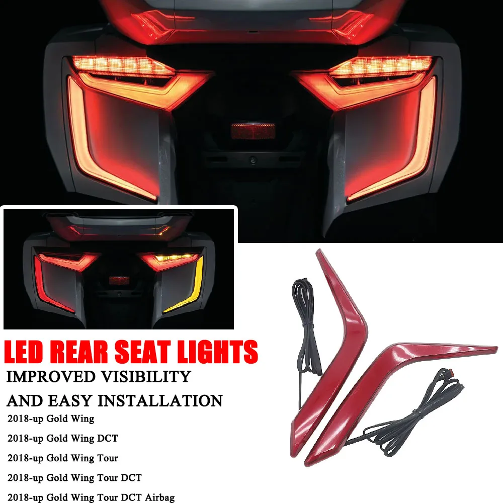 

Новые поступления для Honda Goldwing Tour DCT Airbag GL1800 F6B 2018LED задняя седельная сумка акценты световой предупреждающий стоп-сигнал комплект красных линз