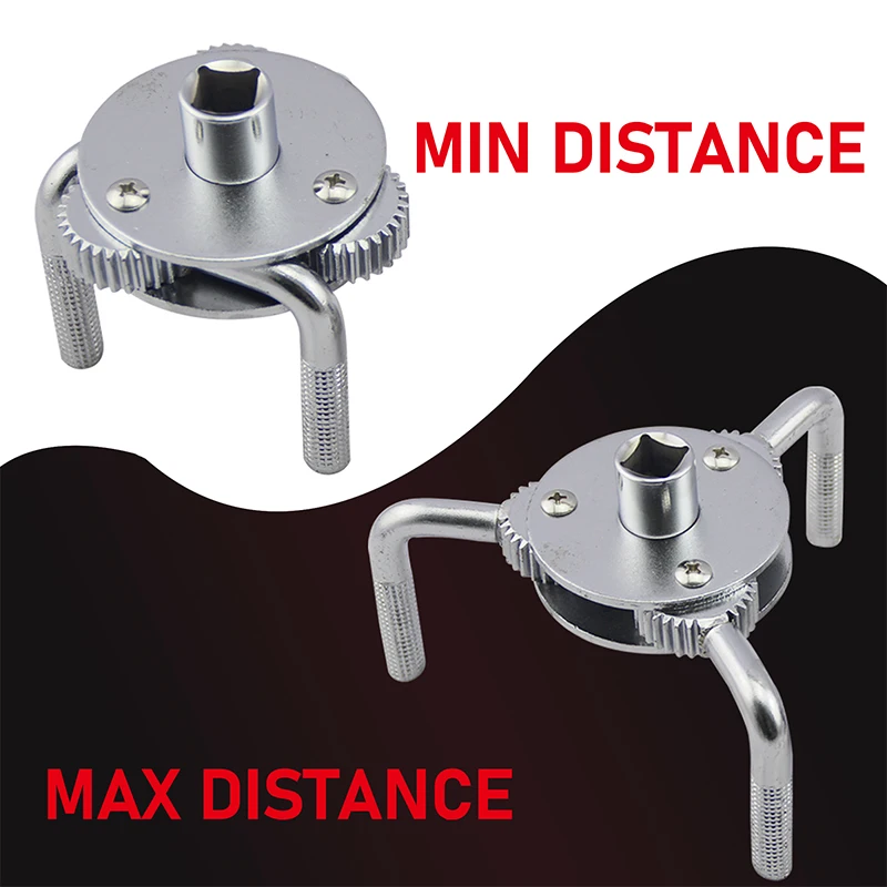UTMALL Steel 65-130mm Two Way 3 Jaw Oil Filter Wrench Remova Tool 2 Ways Repairing Tool Adjustable Spanner Remover Auto Car Tool