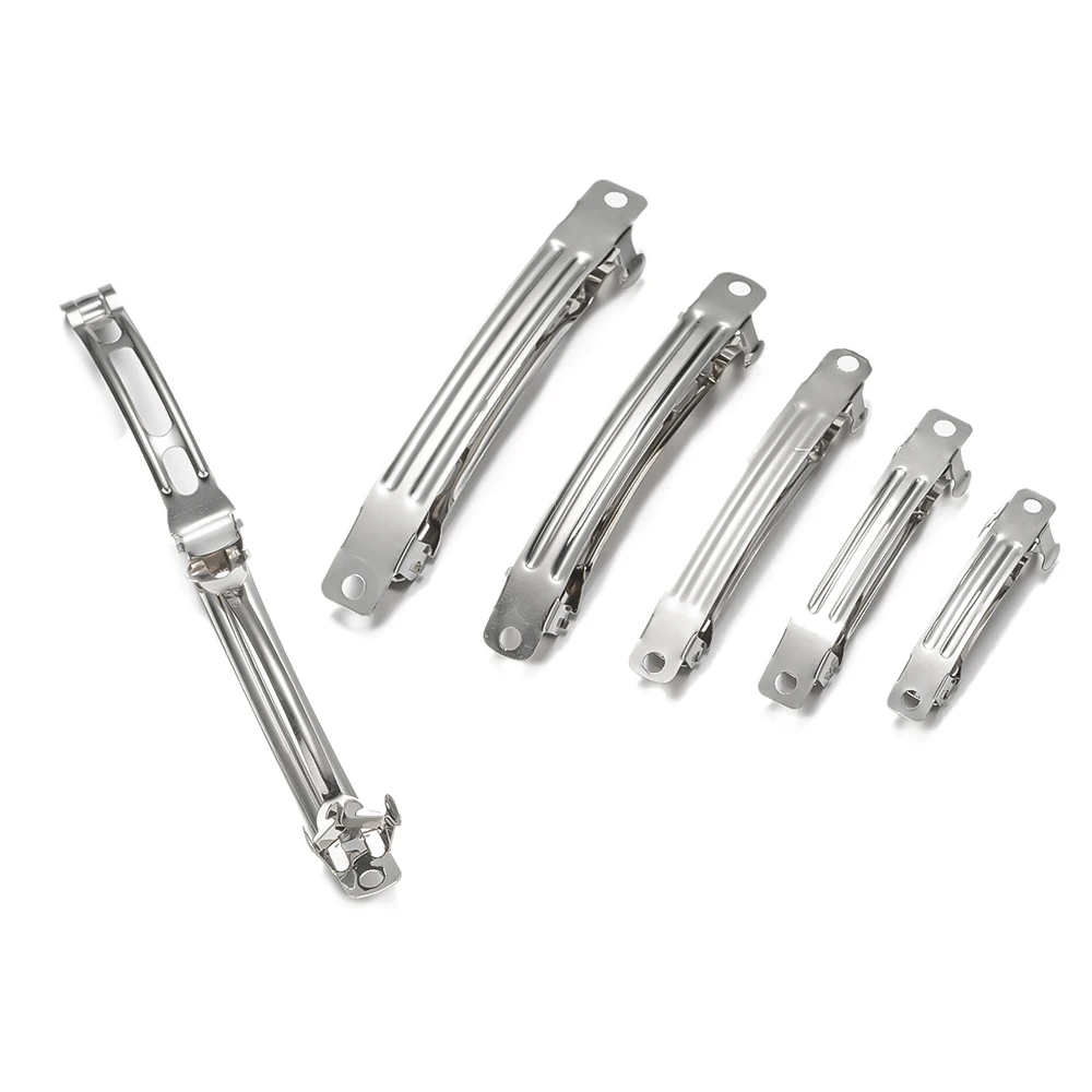 10 Stück Metall-Haarspangen-Stil, Feder-Haarspangen, leere Basis, Zubehör für DIY-Haarnadel, Schmuckherstellung, Zubehör, Zubehör – Detail 1