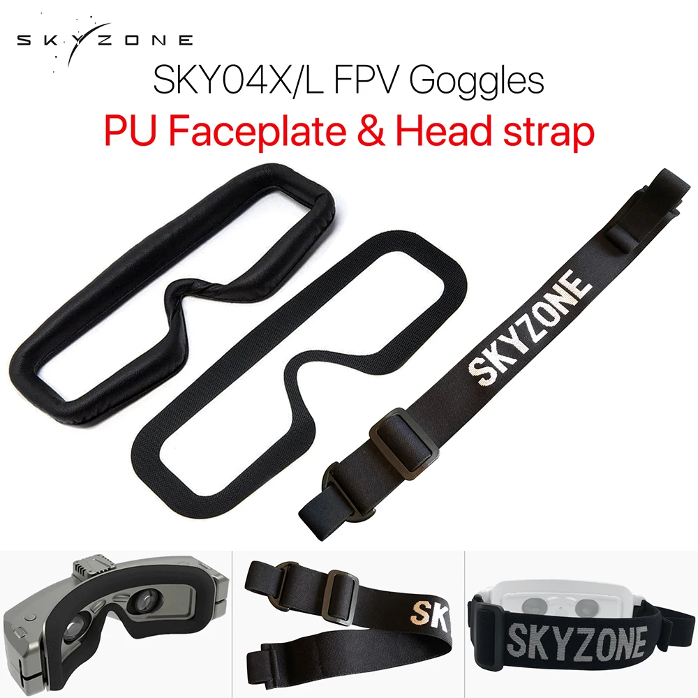 Skyzone SKY04X/L FPV Goggles Head Strap Faceplate Mask PU Pad con Magic Stick Loop Tape per Racing Drone RC Quadcopter pezzi di ricambio