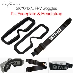 Skyzone sky04x/l fpvゴーグルヘッドストラップフェースプレートマスクpuパッド、レーシングドローンrcクワッドコプタースペアパーツ用マジックスティックループテープ付き  - AliExpress