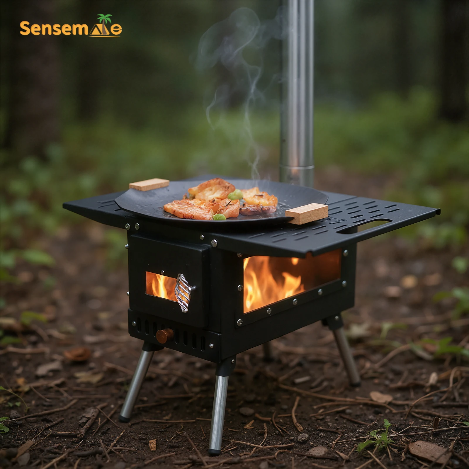 

Camping Tent Wood Stove Portable BBQ Folding Charcoal Outdoor Barbecue Burner Firewood Furnace for Outdoor Tourist Camping Grill