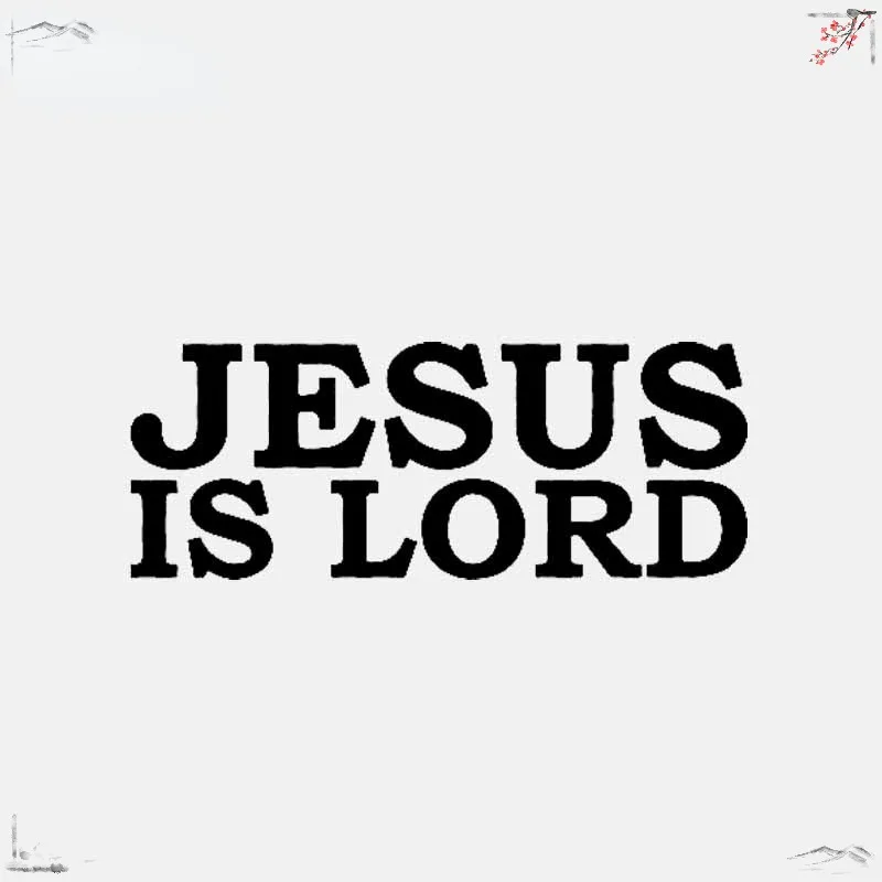 13.1CM * 5.1CM Stiker Mobil Vinil Decal JESUS IS LORD Christian Hitam/Perak PVC KK