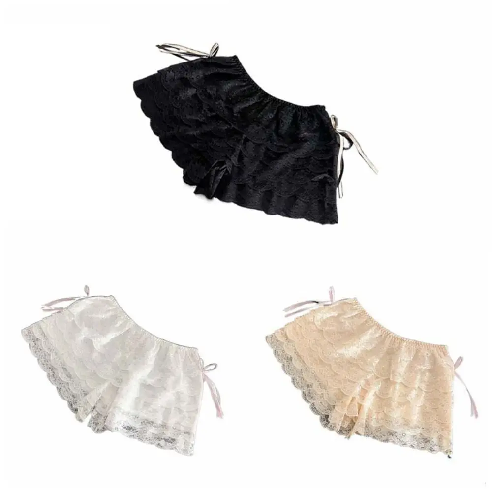 薄い JK ロリータレース安全パンツフリルアンチグレア夏ルーズショートパンツ下着多層安全ショーツ女性カジュアル
