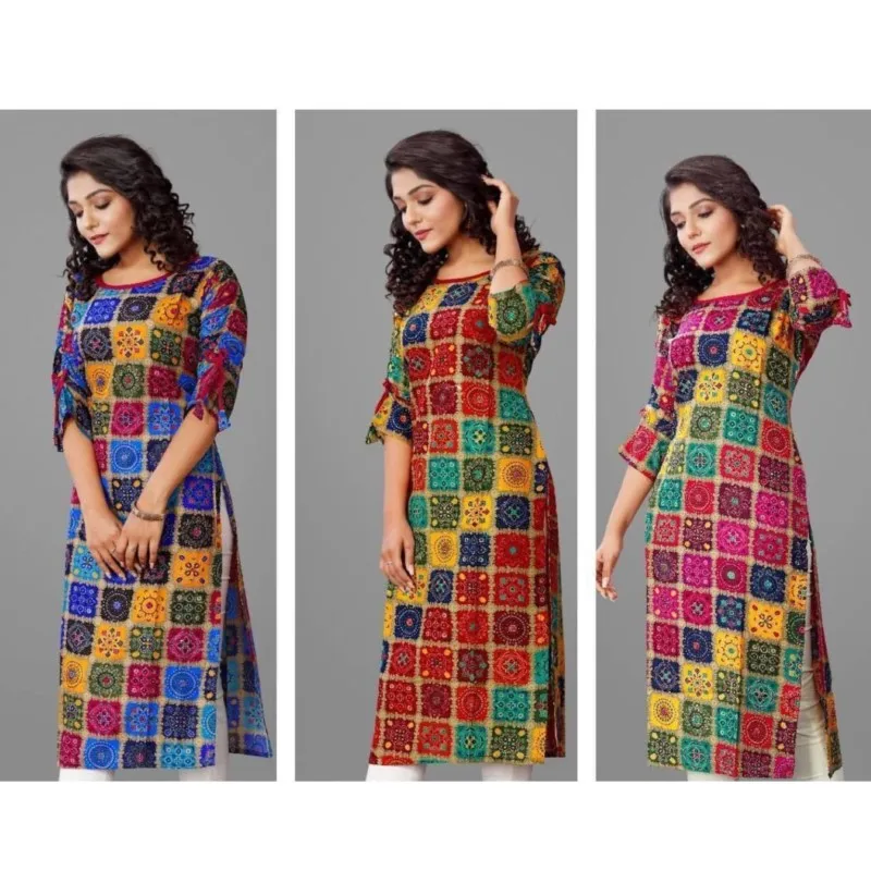 Abito casual da donna Kurt manica lunga dritto casual fiore etnico mandarino o-collo rotondo taglia normale design 3D adatto