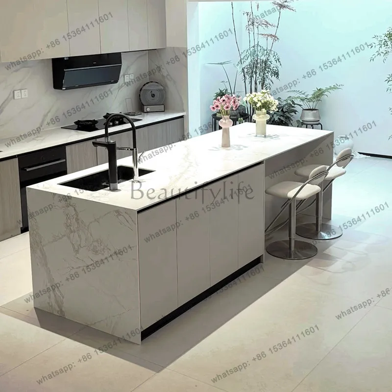 Sink Zhongdao Taiwan marble separate partition dining side cabinet integrated simple light luxury