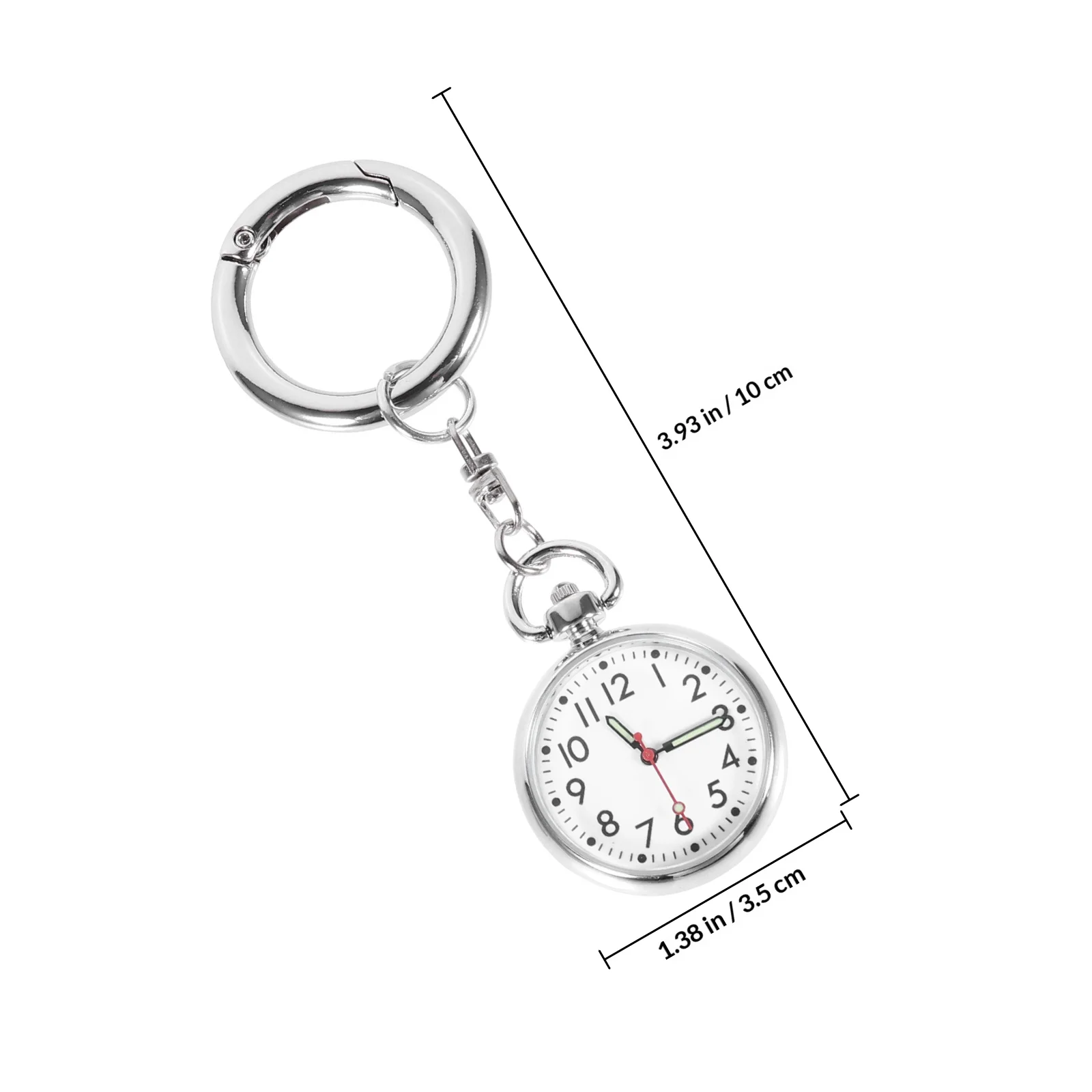 Pocket Watch Luminous Hanging Watch Portable Quartz Movement Key Ring for Doctors Nurses Key Ring Watches