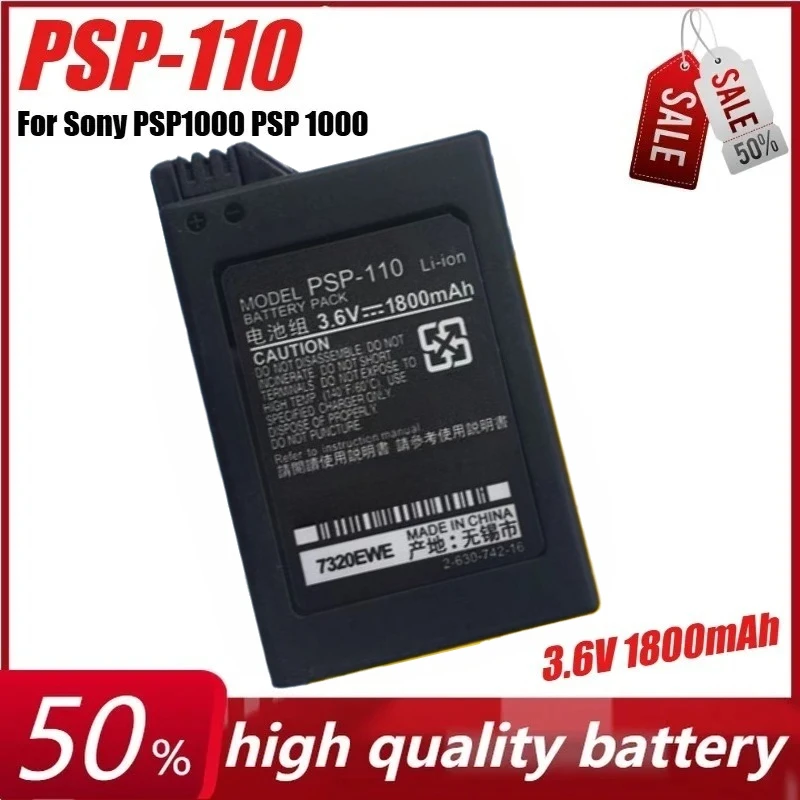 

PSP-110 3.6V 1800mAh Lithium Rechargeable Battery Pack for Sony PSP1000 PSP 1000 PSP-110 Console Gamepad Replacement Batteries