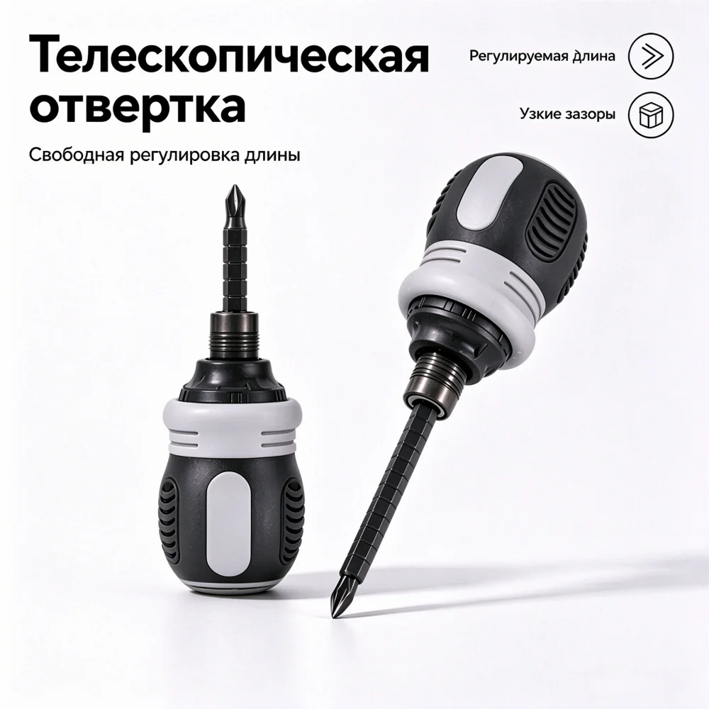 34 in 1 Ratchet Screwdriver Set 3-Way Ratcheting Telescopic Bits Home DIY Tool
