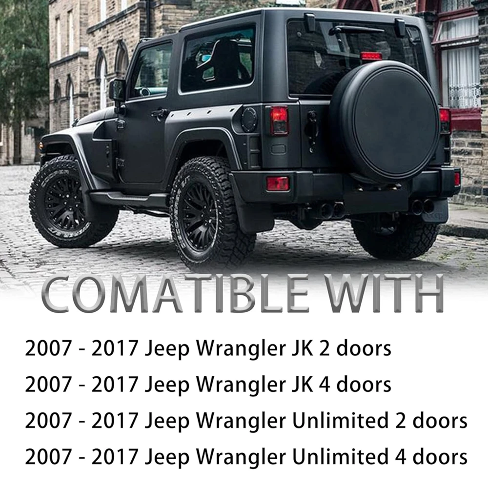 Aluminium Gas Cap Cover Fuel Filler Door Cover For 2007-2017 Jeep Wrangler JK & Unlimited 4-Door 2-Door