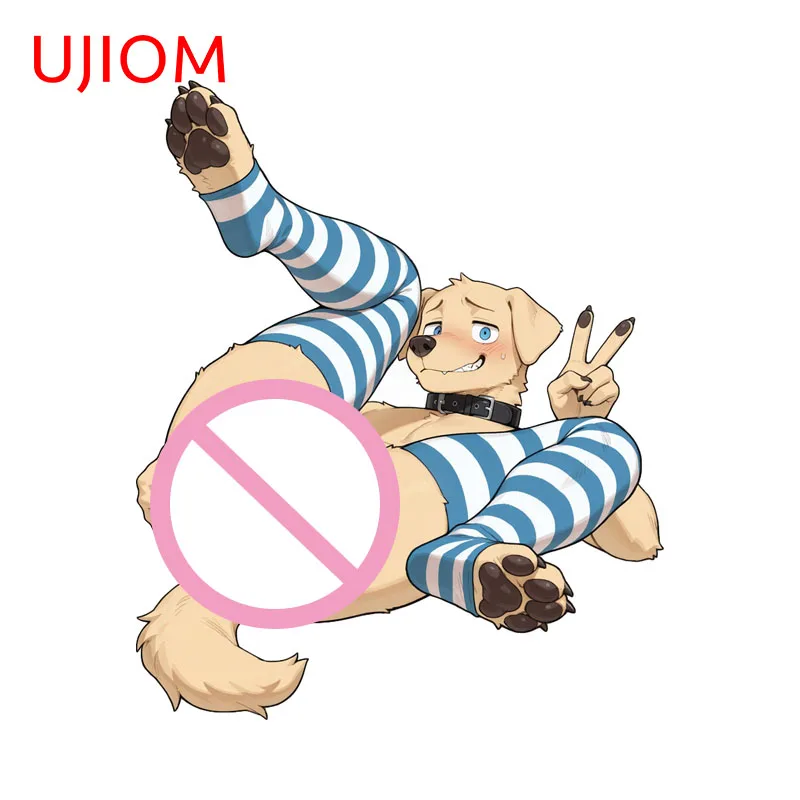 UJIOM-pegatinas de pared con diseño de perro peludo para hombre, pegatinas atractivas de Anime Hentai, Graffiti, refrigerador, portátil, a prueba de arañazos
