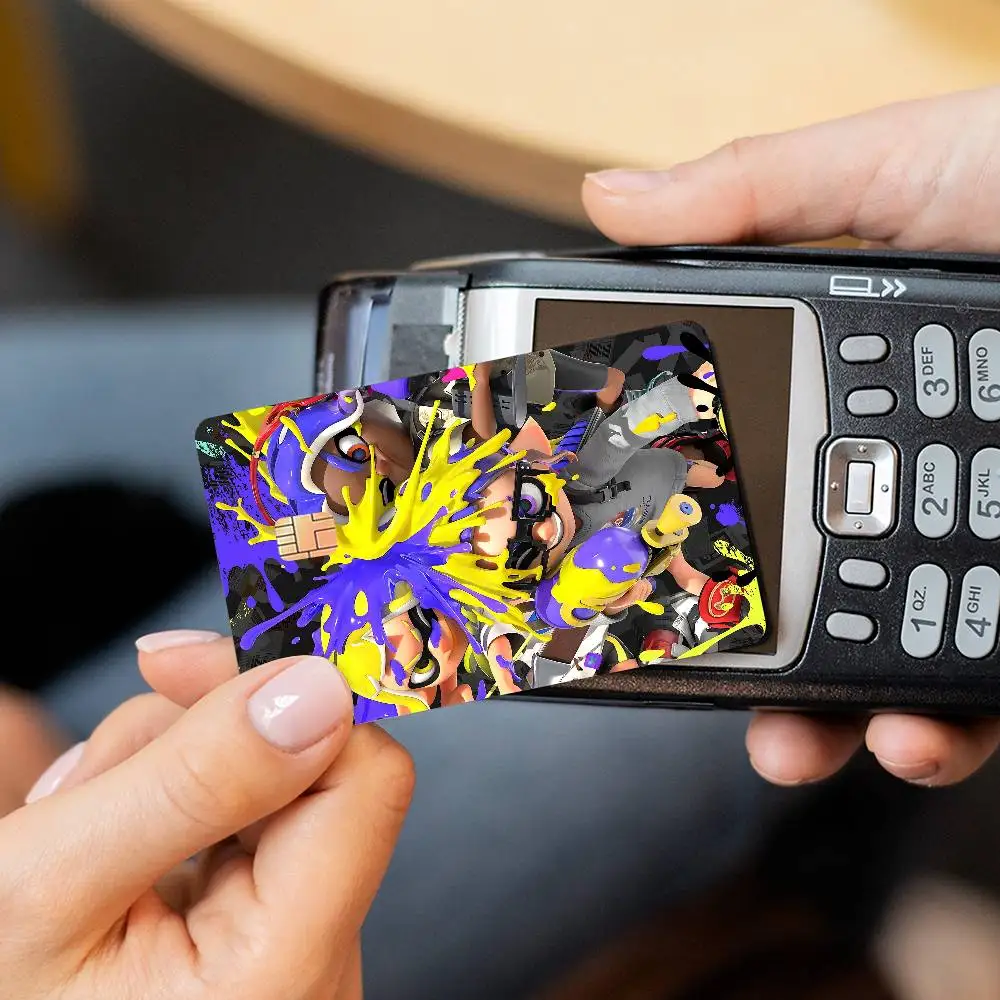 S-Splatoon 3 Anime Young Creidt Card Debit Card Sticker Film Case Front Tape For Small Big Chip No Chip