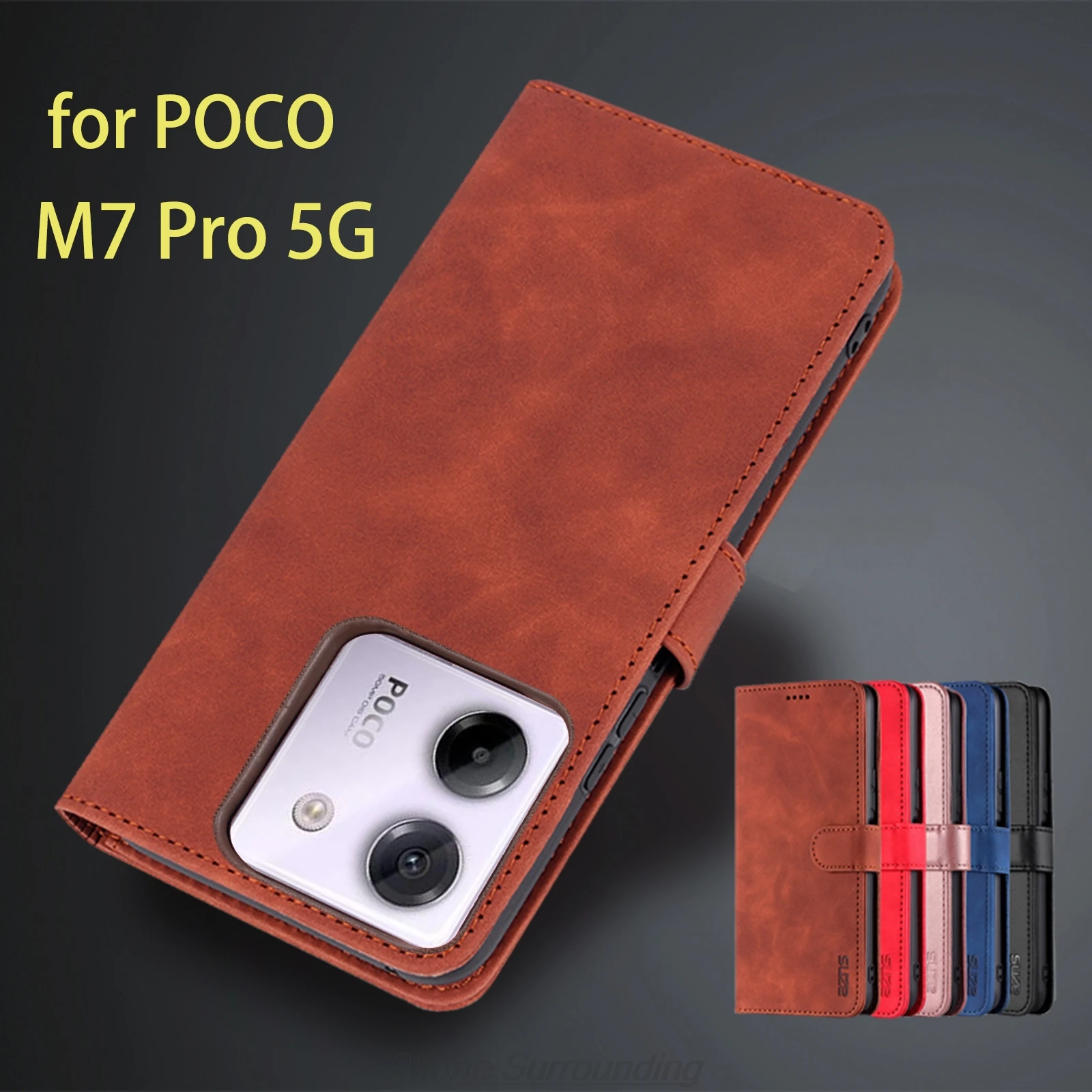 حافظة محفظة بحامل البطاقات لهاتف Xiaomi POCOPHONE POCO M7 Pro 5G /M7Pro 5G حافظة جلدية قابلة للطي غطاء هاتف كابا Fundas Coque