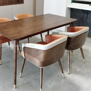 Moderner Esstuhl und minimalistischer luxuriöser hochwertiger hölzerner Sessel sind komfortable Stühle Küche Sitzmöbel Hy50dc 6 Hauptverkauf Luxus -Esszimmerstühle - №6