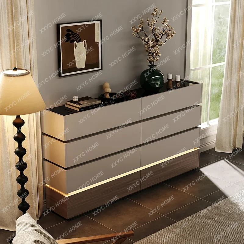 

YX Bedroom locker light luxury simple modern bedroom bedside storage solid wood wall storage cabinet