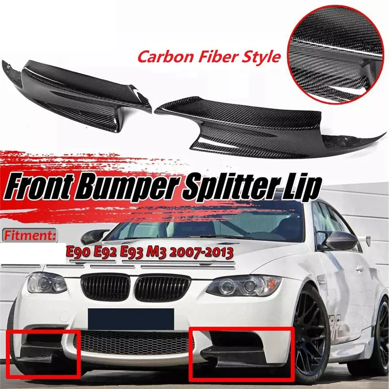 AS96-탄소 섬유 스타일 앞 범퍼 스플리터 스포일러 립 BMW E92 E93 M3 2007-2013 교체 부품 액세서리