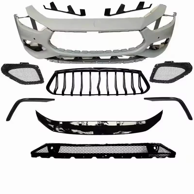 Auto Parts Primed ABS Plastic Front Bumper Grille Satin Black UV Treated For Ghibli 2014-2019